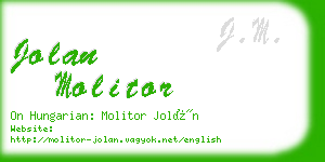 jolan molitor business card